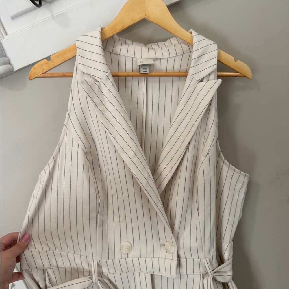 A New Day Size XXL Sleeveless Pinstripe Jumpsuit - Picture 7 of 10